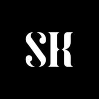 création de logo de lettre sk sk. lettre initiale sk majuscule monogramme logo couleur blanche. logo sk, conception sk. sk, sk vecteur