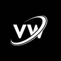 création de logo de lettre vw vw. lettre initiale vw cercle lié logo monogramme majuscule rouge et bleu. logo vw, conception vw. vw, vw vecteur