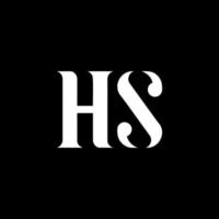 création de logo hs hs lettre. lettre initiale hs logo monogramme majuscule couleur blanche. logo hs, conception hs. hs, hs vecteur