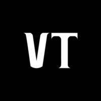 création de logo de lettre vt vt. lettre initiale vt cercle lié monogramme majuscule logo couleur blanche. logo vt, conception vt. VT, VT vecteur