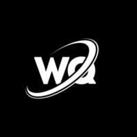 création de logo de lettre wq wq. lettre initiale wq cercle lié logo monogramme majuscule rouge et bleu. logo wq, conception wq. wq, wq vecteur