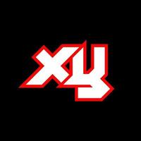 création de logo xy, conception initiale de la lettre xy avec style science-fiction. logo xy pour le jeu, l'esport, la technologie, le numérique, la communauté ou l'entreprise. police de l'alphabet italique moderne xy sport. polices de style urbain de typographie. vecteur