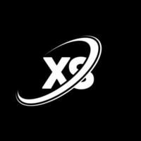 création de logo de lettre xs xs. lettre initiale xs cercle lié logo monogramme majuscule rouge et bleu. logo xs, conception xs. xs, xs vecteur