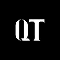 création de logo de lettre qt qt. lettre initiale qt majuscule monogramme logo couleur blanche. logo qt, conception qt. qt, qt vecteur