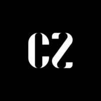 création de logo de lettre cz cz. lettre initiale cz majuscule monogramme logo couleur blanche. logo cz, conception cz. cz, cz vecteur