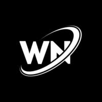 création de logo de lettre wn wn. lettre initiale wn cercle lié logo monogramme majuscule rouge et bleu. propre logo, propre conception. wn, wn vecteur