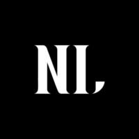 création de logo de lettre nl nl. lettre initiale nl logo monogramme majuscule couleur blanche. logo nl, conception nl. nl, nl vecteur