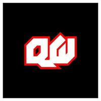 création de logo qw, conception initiale de la lettre qw avec un style de science-fiction. logo qw pour le jeu, l'esport, la technologie, le numérique, la communauté ou l'entreprise. qw sport police alphabet italique moderne. polices de style urbain de typographie. vecteur