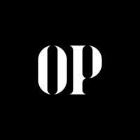 création de logo de lettre op. lettre initiale op logo monogramme majuscule couleur blanche. logo op, conception op. op, op vecteur
