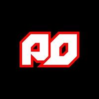 création de logo pd, conception initiale de la lettre pd avec style science-fiction. logo pd pour le jeu, l'esport, la technologie, le numérique, la communauté ou l'entreprise. pd sport police alphabet italique moderne. polices de style urbain de typographie. vecteur