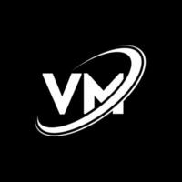création de logo de lettre vm vm. lettre initiale vm cercle lié logo monogramme majuscule rouge et bleu. logo vm, conception vm. vm, vm vecteur