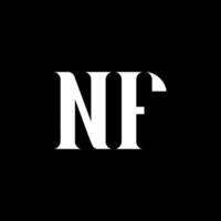 création de logo de lettre nf nf. lettre initiale nf logo monogramme majuscule couleur blanche. logo nf, conception nf. nf, nf vecteur