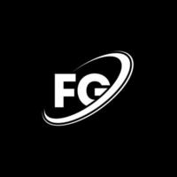 création de logo de lettre fg fg. lettre initiale fg cercle lié logo monogramme majuscule rouge et bleu. logo fg, conception fg. fg, fg vecteur