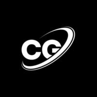 création de logo de lettre cg cg. lettre initiale cg cercle lié logo monogramme majuscule rouge et bleu. logo cg, conception cg. cg, cg vecteur