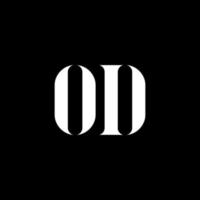 création de logo de lettre od. lettre initiale od logo monogramme majuscule couleur blanche. logo od, conception od. od, od vecteur