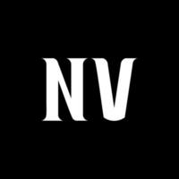 création de logo de lettre nv nv. lettre initiale nv logo monogramme majuscule couleur blanche. logo nv, conception nv. nv, nv vecteur