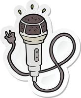 autocollant d'un microphone de dessin animé vecteur