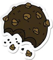 autocollant d'un cookie de dessin animé original dessiné à la main vecteur