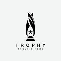 création de logo de trophée, vecteur de trophée de championnat primé, marque de succès