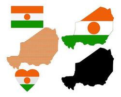 carte du niger et les différents types de caractères sur fond blanc vecteur