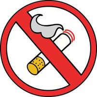 dessin animé mignon non fumeur signe autorisé vecteur