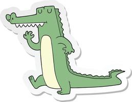 autocollant d'un crocodile de bande dessinée vecteur