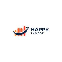 logo créatif d'investissement heureux, logo de marche vecteur