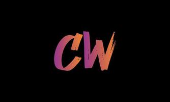lettre initiale cw logo. cw brosse stock lettre logo design modèle de vecteur gratuit.