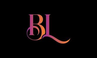 logo de la lettre initiale bl. bl stock letter logo design pro modèle vectoriel. vecteur