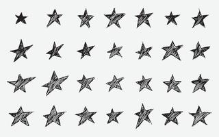 illustration vectorielle du motif de symbole d'étoiles doodle dessiné à la main en utilisant un stylo à bille pour dessiner avec de l'ombre vecteur