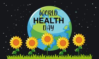 journée mondiale de la santé avec des tournesols vecteur