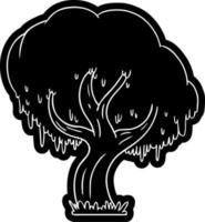 icône de dessin animé dessin d'un arbre vert vecteur