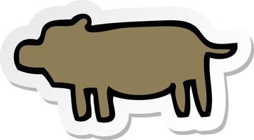 autocollant d'un symbole d'animal de dessin animé vecteur