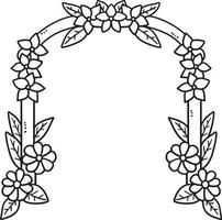 cadre floral isolé page de coloriage pour les enfants vecteur