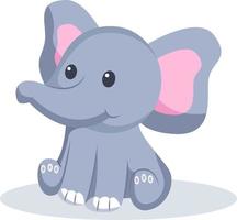 illustration de conception de personnage d'éléphant mignon vecteur