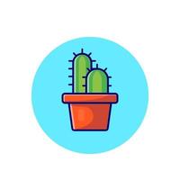 illustration d'icône de vecteur de dessin animé de plante de cactus. concept d'icône intérieure nature isolé vecteur premium. style de dessin animé plat