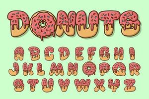 alphabet beignets texte vecteur lettres