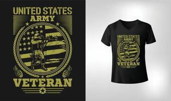 conception de t-shirt vétéran de l'armée des états-unis vecteur