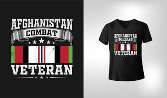 conception de t-shirt vétéran de combat afghanistan vecteur