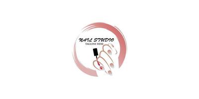 nail art studio ou modèle de conception d'icône de vernis à ongles vecteur premium