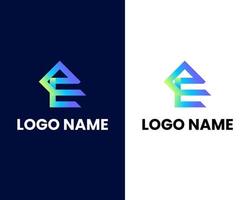 lettre e et e modèle de conception de logo moderne vecteur