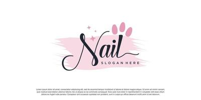 vecteur de conception de logo nail art avec un style moderne et créatif