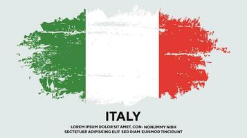 vecteur de conception de drapeau italie texture grunge coloré