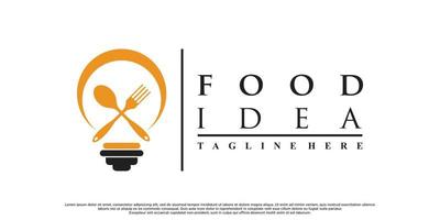 illustration de lampe de conception de logo alimentaire avec vecteur premium de concept créatif