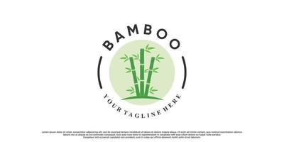 création de logo en bambou avec vecteur premium de concept créatif