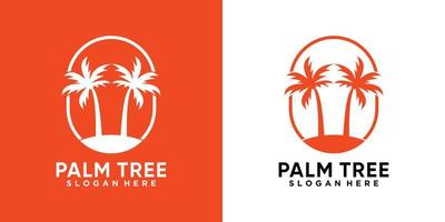 création de logo de palmier avec style et concept créatif vecteur
