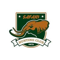 symbole du club de sport de chasse. signe de bouclier de chasse safari vecteur