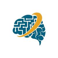 création de logo de connexion cérébrale. modèle de logo de cerveau numérique. logo de neurologie pense concept d'idée. vecteur