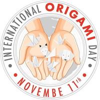 création du logo de la journée internationale de l'origami vecteur