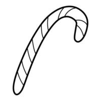 illustration de vecteur de style doodle canne en bonbon isolé sur fond blanc. friandise de noël dessinée à la main